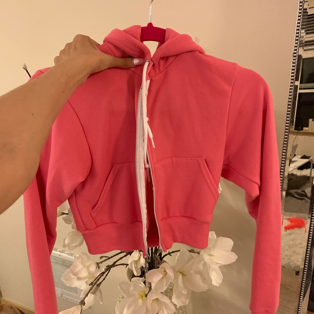 Super Soft Hot Pink Crop Hoodie AA
